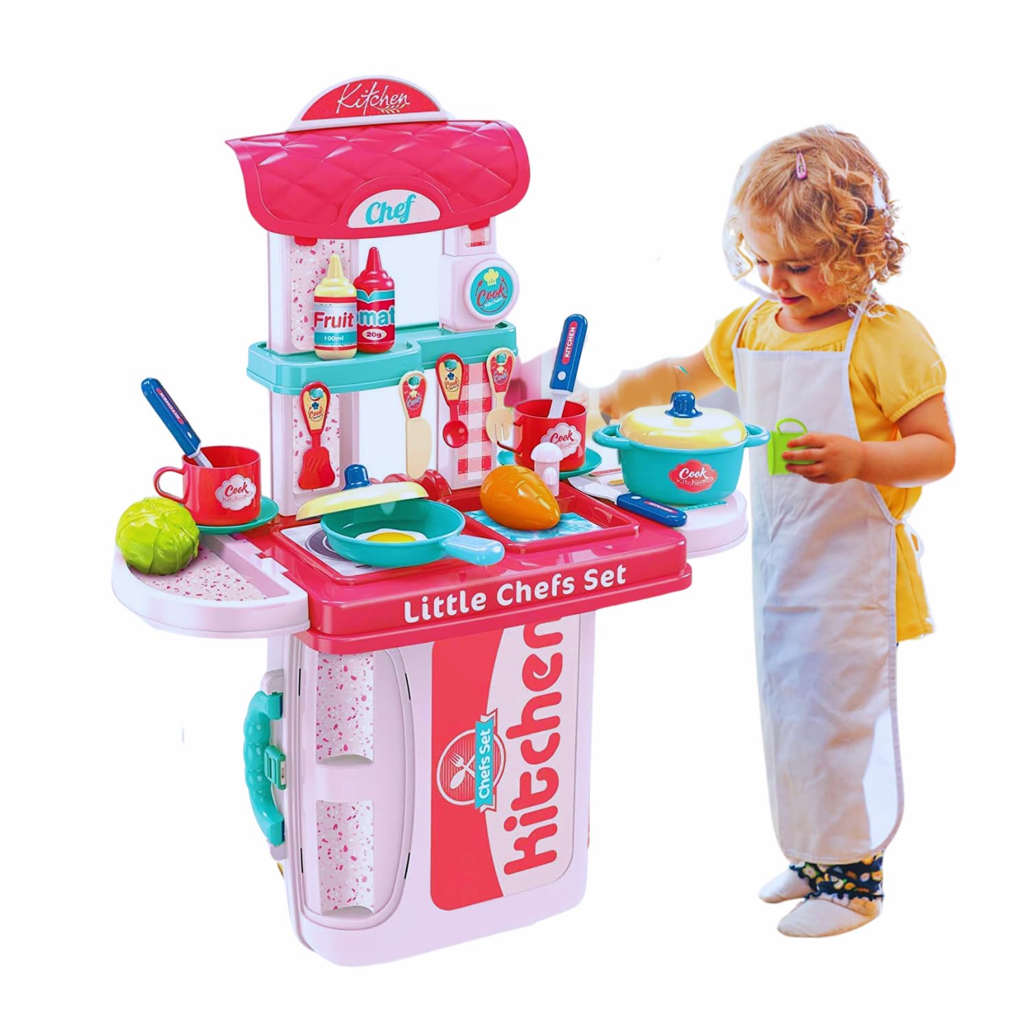 Sakuya Plastic 3 In 1 Kitchen Set Toy For Girls And Boys Kids With
